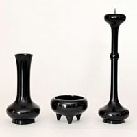 寛通型 三具足 真鍮製 色付 1組（花瓶高さ15cm～39cm 9種類）