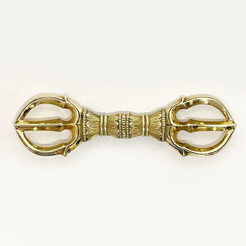 前具 三鈷杵 特製品 真鍮製本磨き（長さ11.3cm、12.8cm 2種類）