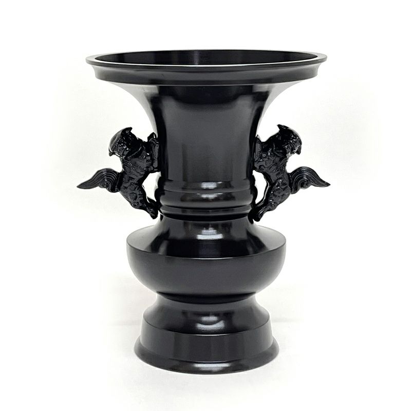 花瓶 花瓶丸型獅子掛 真鍮製 色付（口径15cm～30cm 6種類）