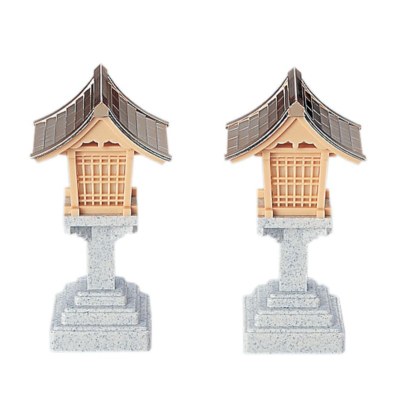 春日燈篭 銅 電池式 総高約15cm 1対 217