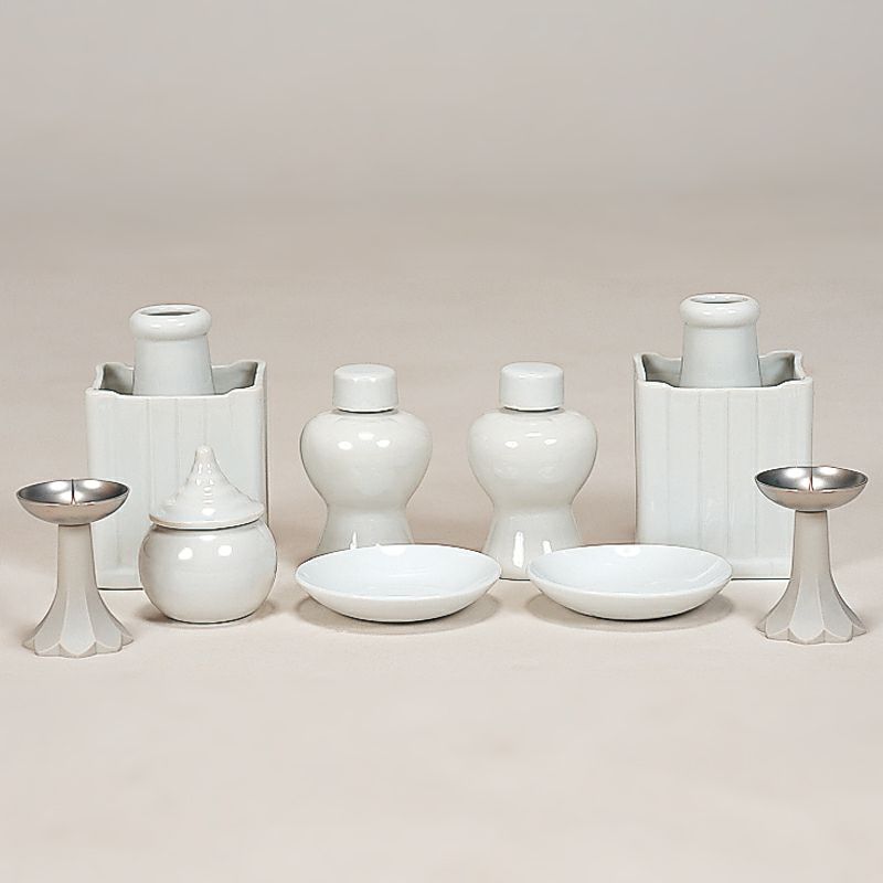 神具 角花ろう立セット（小、中 2種類）