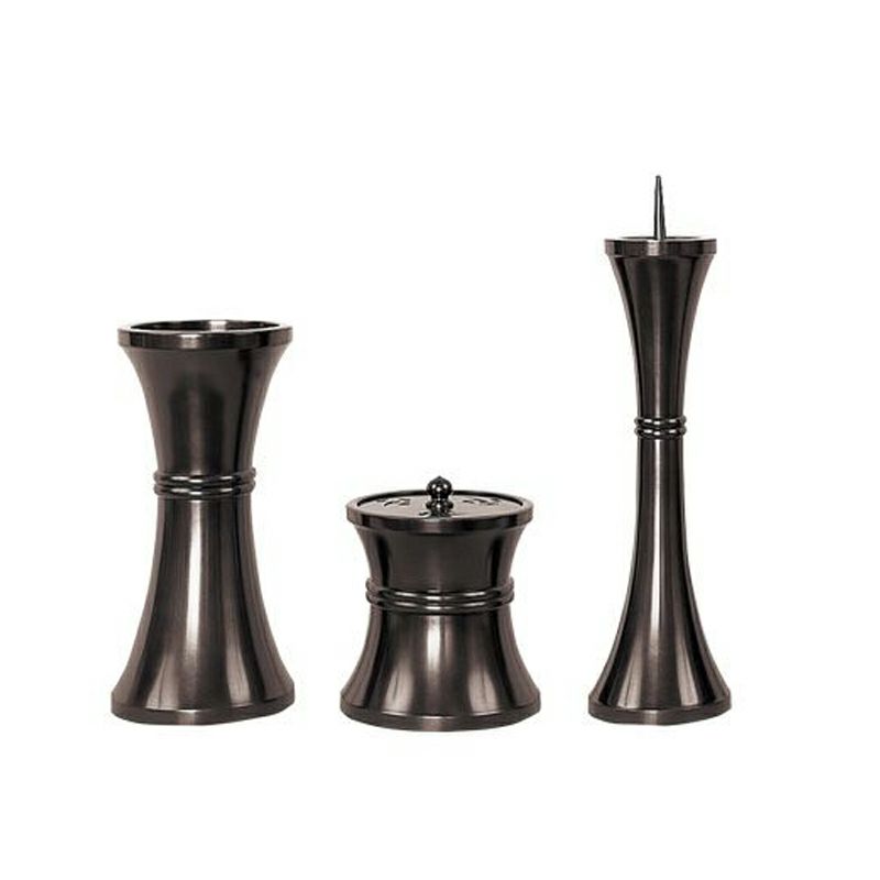 新様式D型 三具足 唐金製 宣徳色付（花瓶口径12cm、16.5cm 2種類）