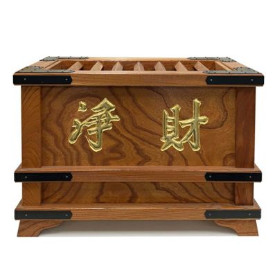 アウトレット】賽銭箱 最上 柱付 浄財彫文字箔 横幅約60cm | 寺院用