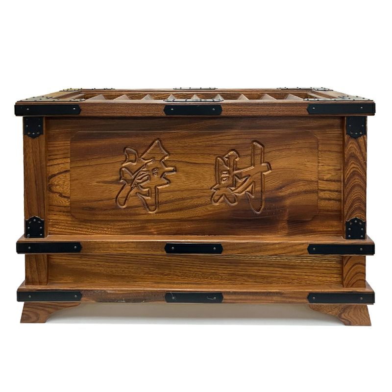 【アウトレット】賽銭箱 最上 柱付 浄財彫文字 横幅約75cm